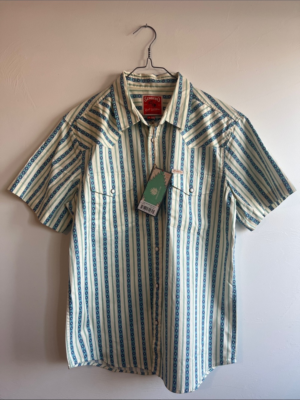 Men’s Short-Sleeve Stripe Button-Down Shirt